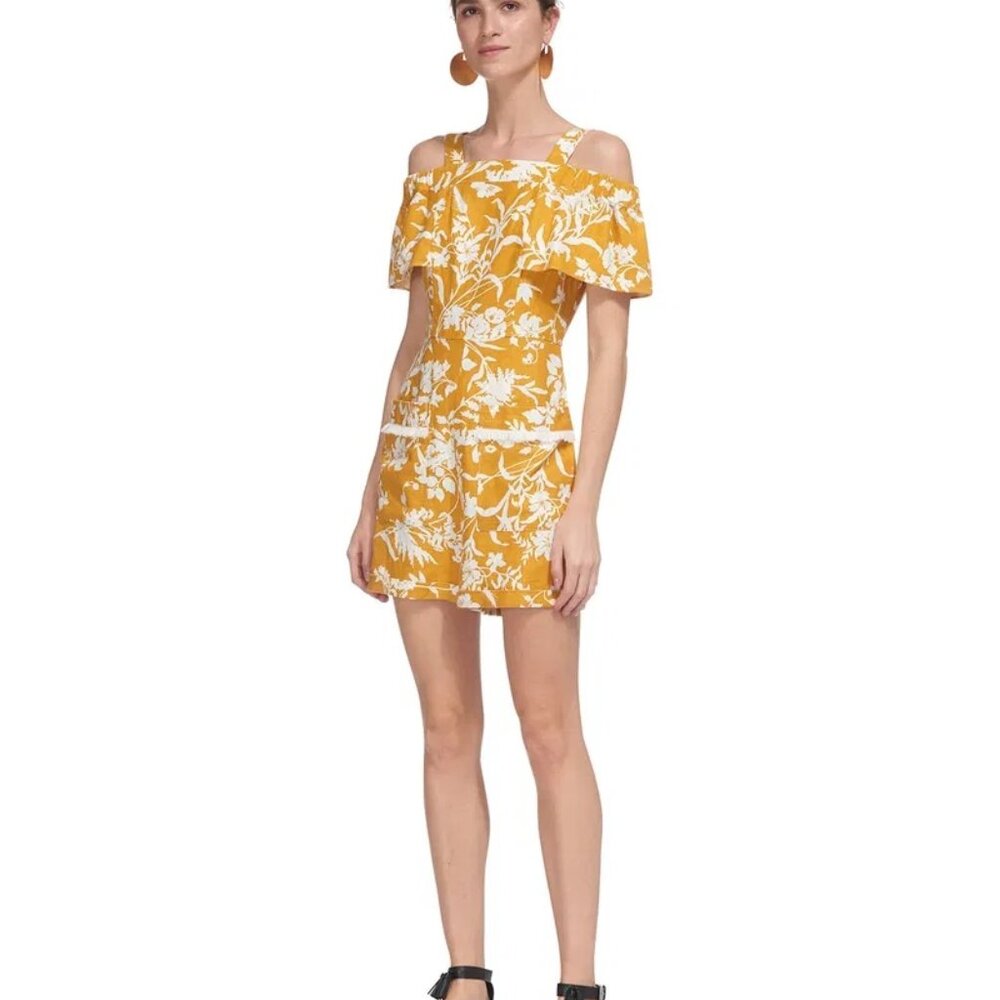 Whistles Cornfield Print 100% Linen Playsuit Size 10 (UK 14)